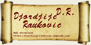 Đorđije Rauković vizit kartica